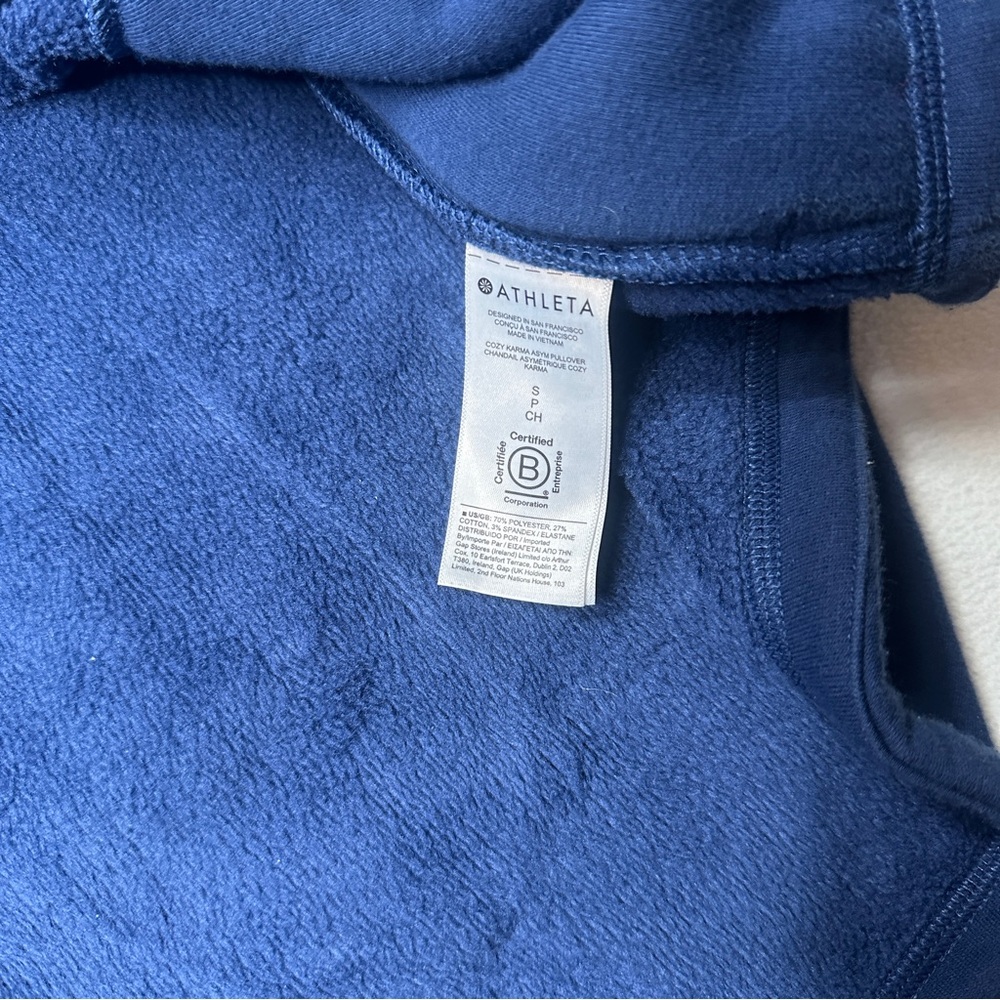 Athleta Cozy Karma Asym Pullover – Navy Blue - Picture 10 of 14